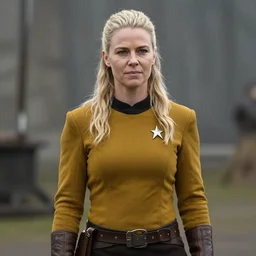 portrait of lagertha in starfleet uniform, from the tv series vikings