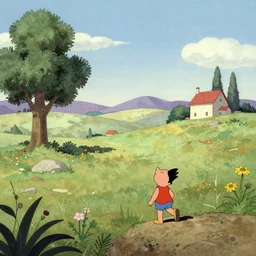 cartoon landscape by mary blair