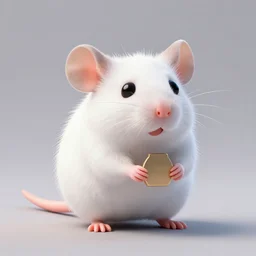 fuzzy cute white rat 3 d render awardwinning