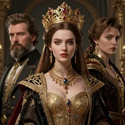 hyper-realistic ultra-detailed maximalist and dramatic elegant luxury beautiful young empress portrait by igor goryunov and heidi taillefer inspired by andrei riabovitchev and patricio clarey Rendered by binx.ly 8k. Generative art. Fantastic realism. Scifi feel. Extremely Ornated. Intricate and omnious. Tools used: Blender Cinema4d Houdini3d zbrush. Unreal engine 5 Cinematic. Beautifully lit. No background. artstation. Deviantart. CGsociety.