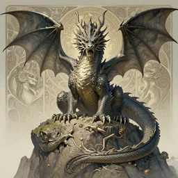 Colossal dragon perched on an escarpment, intricate, highly detailed, centered, digital painting, artstation, concept art, smooth, sharp focus, illustration, art by Kekai Kotaki and donato giancola and alphonse mucha