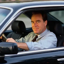 dr. frasier crane driving a black car