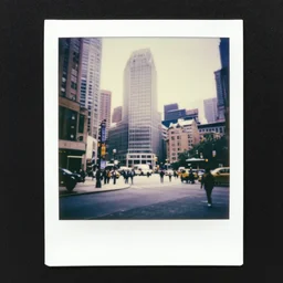 a photo of dundas - yonge square, 1 9 8 7, polaroid, kodachrome