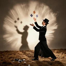 magician practicing cardistry