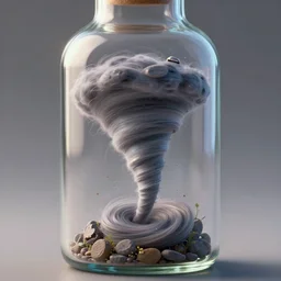 tiny tornado storm inside a glass bottle fantasy illustration, sharp focus, smooth, crisp, detailed, hd, trending on artstation