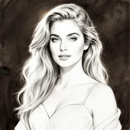 elegant lady, lineart, Alex Ross
