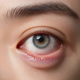 headshot portrait of person with hyperrealistic human eye inside mouth, closeup, hyperrealistic, extreme detail, ray tracing, octane render