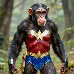 Chimpanzee as Wonder Woman, Trending on Artstation