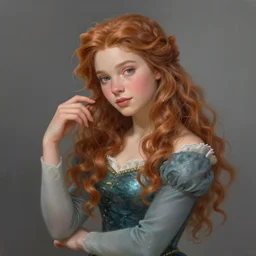 portrait of Princess Merida, dreamy and ethereal, expressive pose, peaceful expression, elegant, highly detailed, digital painting, artstation, concept art, smooth, sharp focus