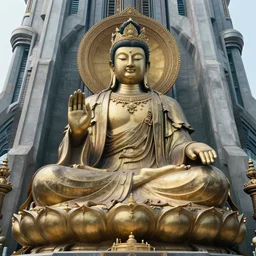 high detail, hyperrealisitic, photo of god ln a futuristic temple