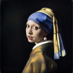 doja cat with a pearl earring by johannes vermeer, oil on canvas