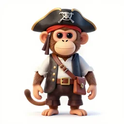 monkey dressed up as a pirate