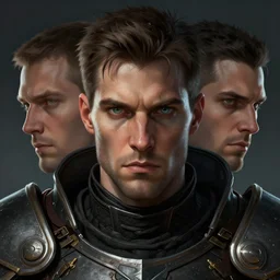the doomslayer as a realistic sci - fi d & d knight, closeup portrait art by donato giancola and greg rutkowski, realistic face, digital art, trending on artstation, symmetry