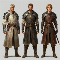 full body concept art of medieval characters for a game trending on art station and cgtalk and pinterest