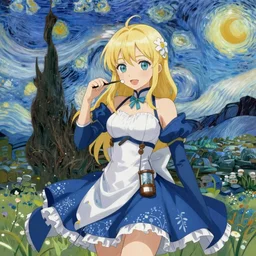 Clytie Van Gogh from Fate Grand Order, digital art, highly detailed, trending on pixiv