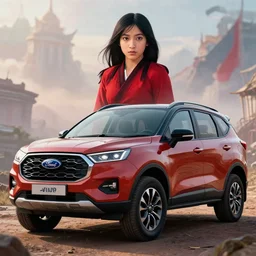 an suv designed by ram and ford, in kerala, mulan, artstation, an epic fantasy, cinematic, hyper realistic, photographic, sharp focus, by greg rutkowski and wolp