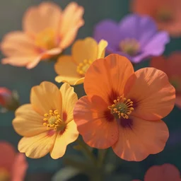octane render, epic, cinematic lighting, vibrant colors, trending artstation, illustration, concept art, photorealism, digital painting, highly detailed, shallow depth of field, flowers close - up