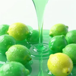 lemon juice flowing through glistening emerald formations, octane render, ray tracing, 4 k