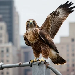 photograph of a raptor in new york city