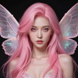 portrait of female with pink hair, fairy wings, intricate, highly detailed, digital painting, artstation, concept art, smooth, sharp focus, illustration, unreal engine 5, 8 k, art by artgerm and greg rutkowski - n 9