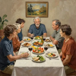 high quality high detail painting by jaime jones, family dinner, trending on artstation, hd