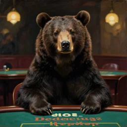 portrait of professional gambling bear in the club by anders zorn, wonderful masterpiece by greg rutkowski, beautiful cinematic light, by greg manchess, jessica rossier