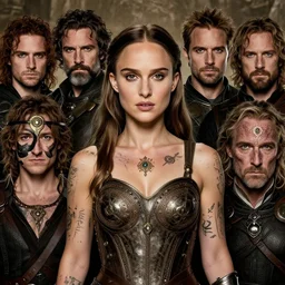 natalie portman, legendary warrior, fighter, lord of the rings, tattoos, decorative ornaments, battle armor, by omar ortiz, carl spitzweg, ismail inceoglu, vdragan bibin, hans thoma, greg rutkowski, alexandros pyromallis, perfect face, finely detailed anatomy, centered, rule of thirds, realistic shading, photorealism