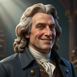 Ron Desantis smiling, in the style of a founding father portrait, dreamlike, horror, intricate detail, 3d render, octane render, god rays, depth of field, trending on artstation, 4k, hd