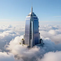 solarpunk skyscraper resting on clouds, highly detailed, trending on artstation, symbolism, surrealism, art
