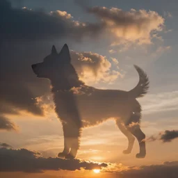 sunset clouds shaped like a dog