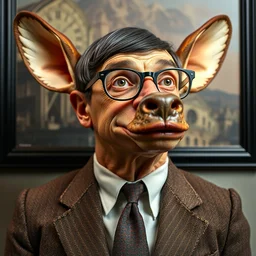 mr. bean taxidermy, highly detailed photography