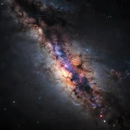 Interstellar dust clouds illuminated by multicoloured stars