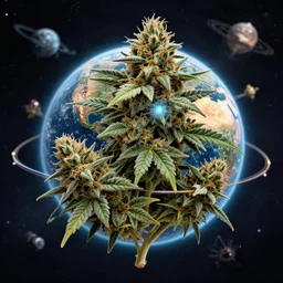 marijuanna planet, 4 k, outer space, highly detailed
