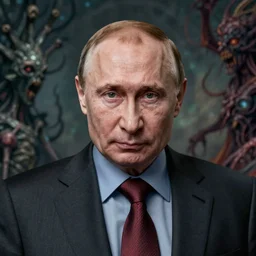 vladimir putin became bloody ugly lovecraftian degenerate abomination, photo - realistic, color image, 2 k, highly detailed, bodyhorror, occult art