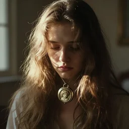 sad old end of light, the dying rays peek through shining palace of hair; this locket a symbol of your love whose necklace frames lovingly a soft cherub face, the only beauty you wish would have left too soon to be remembered only in an idealized past. oh woe is you, no? woe is who?