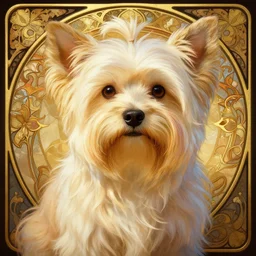 beautiful detailed picture of a havanese, radiant light, art nouveau, intricate, elegant, highly detailed, my rendition, digital painting, artstation, concept art, smooth, sharp focus, illustration, art by artgerm and greg rutkowski and alphonse mucha