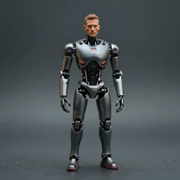 cyborg andrew tate miniature, 8 k, cinematic perspective, movie shot, studio