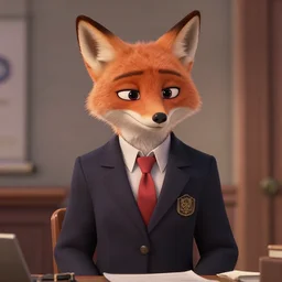 film still of a highly competent female fox lawyer, from Disney movie Animal Court (2012)