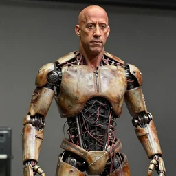 animatronic Vin Diesel, exposed wires, photo, Stan Winston studios, detailed, 4k