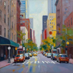 new york city streets abstract painting