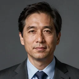hyper realistic, portrait of dwight shrute, ethnicity : japanese, painted by greg rutkowski, wlop, loish,