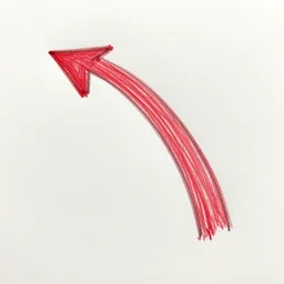 curved red arrow sketch