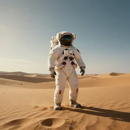 one astronaut on the desert planet, beautiful dynamic lighting, cinematic, wide angle establishing shot, extremely high detail, photo realistic, cinematic lighting, post processed, concept art, artstation, matte painting, style by frederic church, raphael lacoste, unreal engine 8 k, roger deakins