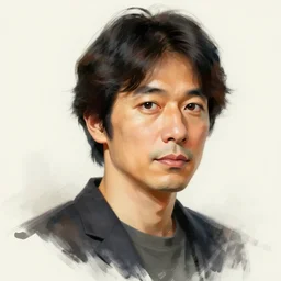 a japanese man portrait, artistation render