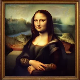 a painting of the Mona Lisa standing in front of the castle of marburg in the style of Leonardo Davinci, sharp, 8k-resolution, highly-detailed, award-winning, baroque,matte painting, concept art, hdri, 4k