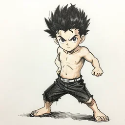 Manga drawing of Gigachad, Pose study