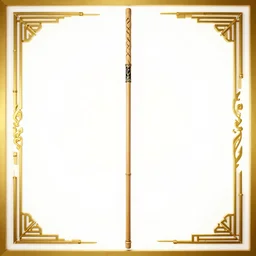 picture of a single wooden long straight thin ninja fighting staff with oriental ornaments, bamboo, weapon, highlight, vertical, centred, symmetric, sci - fi, fantasy, japan, dnd, close shot, bright uniform background, award winning