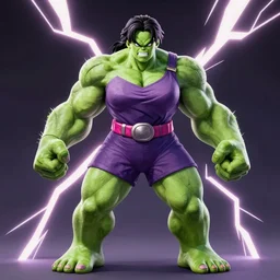 female hulk in dragon ball z style , trending on artstation, dramatic lightning