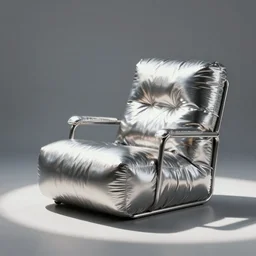 an inflated stainless steel lounge chair