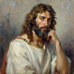 highly detailed palette knife oil painting of a historically accurate depiction of the ancient biblical israeli man moses, thoughtful, by Peter Lindbergh, impressionistic brush strokes, painterly brushwork